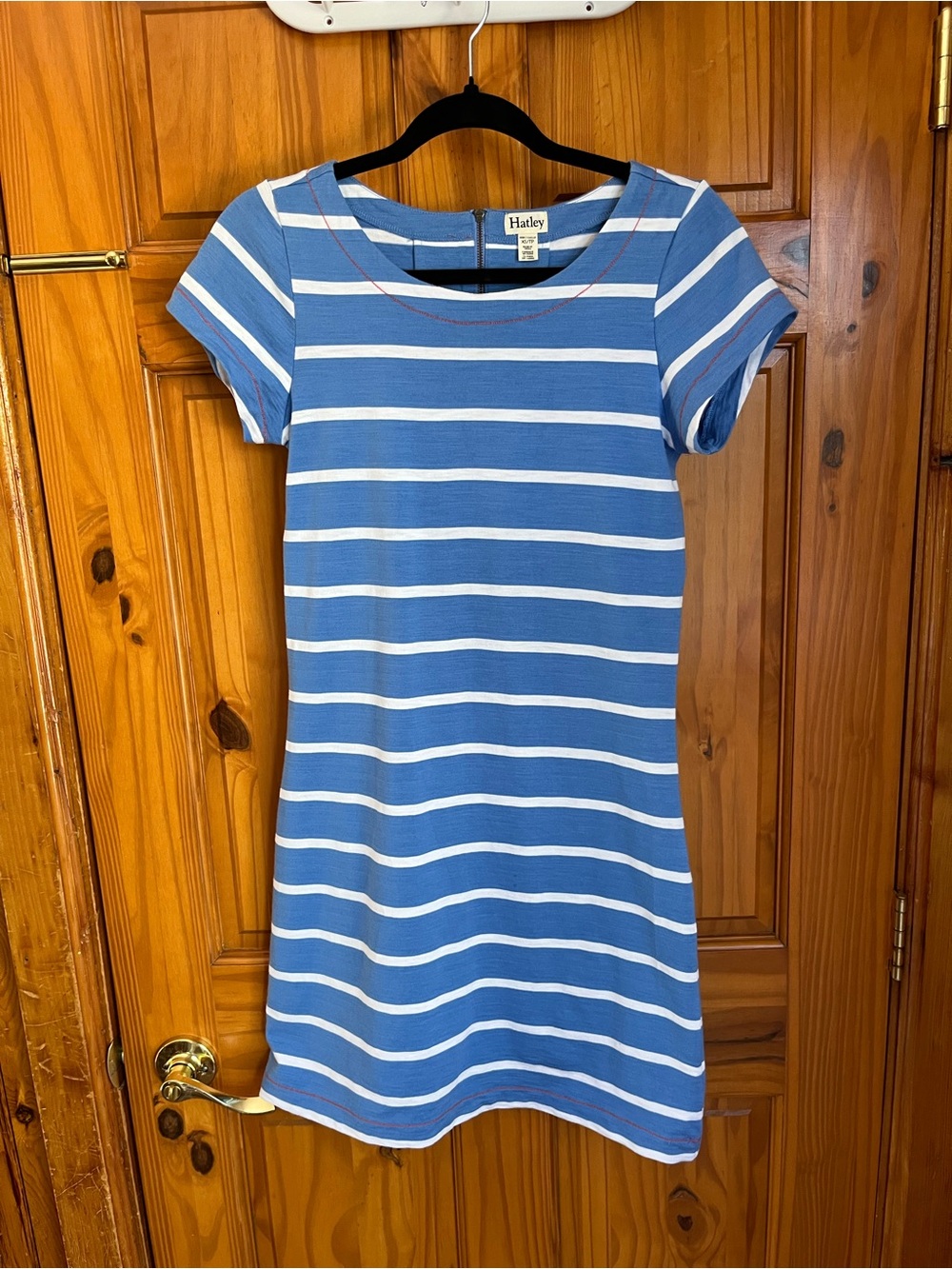 Hatley Blue & White Striped Zip-Back Tee Dress